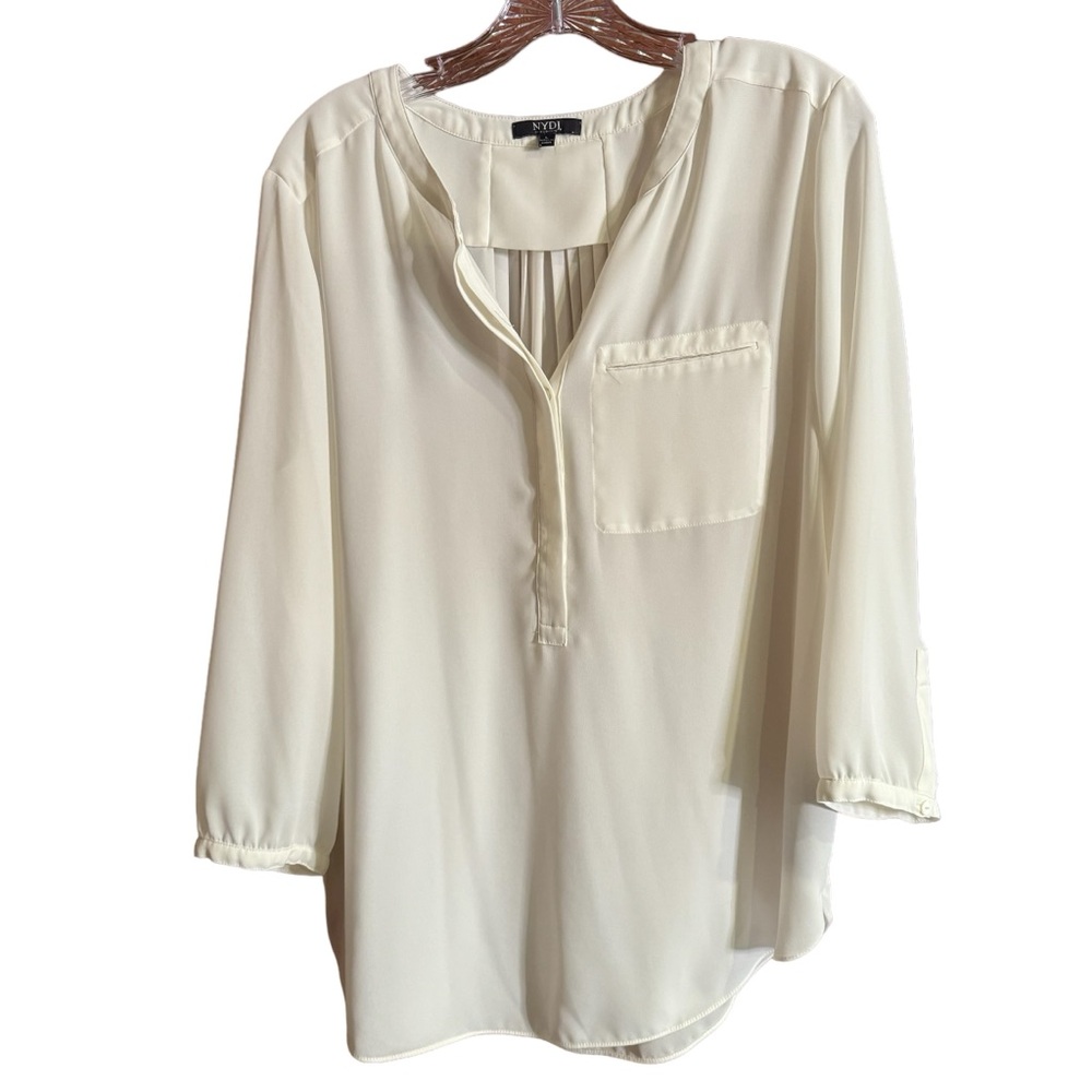 Large White NYDJ 3/4 Sleeve Blouse